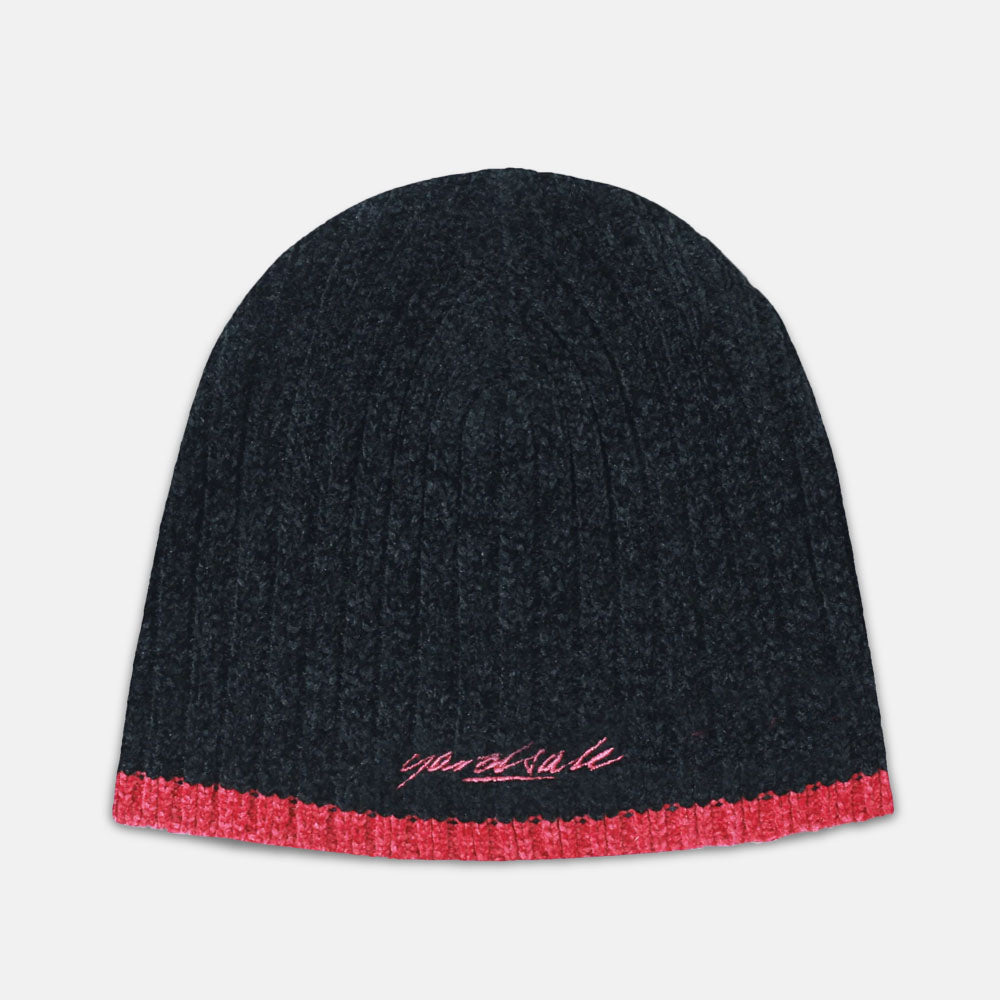 Yardsale - Chenille Beanie - Black / Red