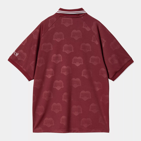 Carhartt WIP - Hartt's Short Sleeve Football Jersey - Heart Train Jacquard / Mulberry