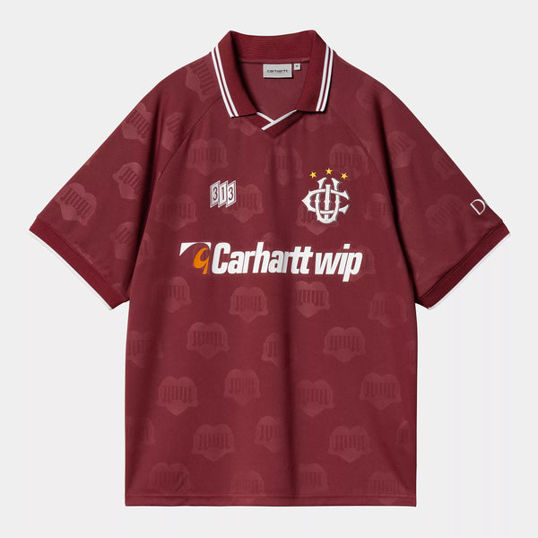 Carhartt WIP - Hartt's Short Sleeve Football Jersey - Heart Train Jacquard / Mulberry