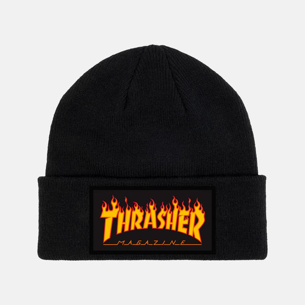 Thrasher Magazine - Flame Patch Beanie - Black