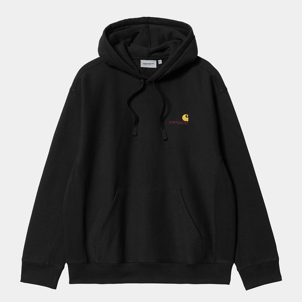 Carhartt WIP - American Script Pullover Hooded Sweatshirt - Black