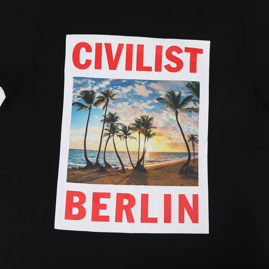 Civilist Palme Black T-Shirt Front Print