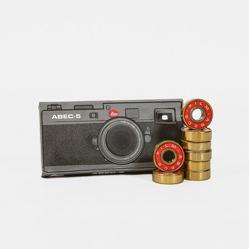 Film Trucks - ABEC 5 Skateboard Bearings - Red / Gold