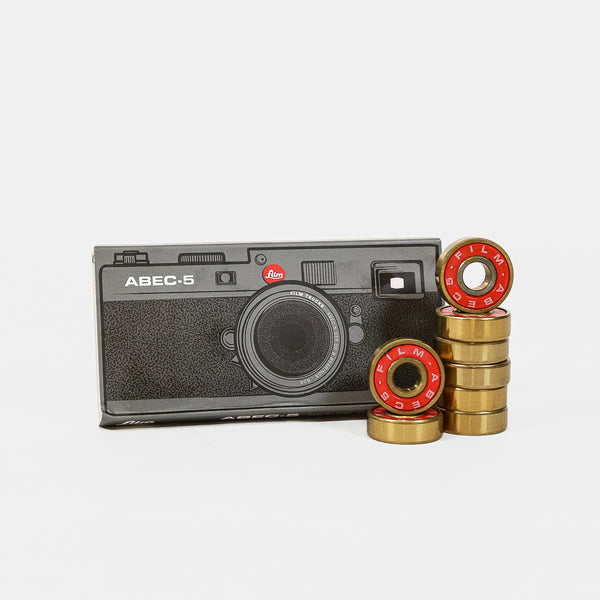 Film Trucks - ABEC 5 Skateboard Bearings - Red / Gold