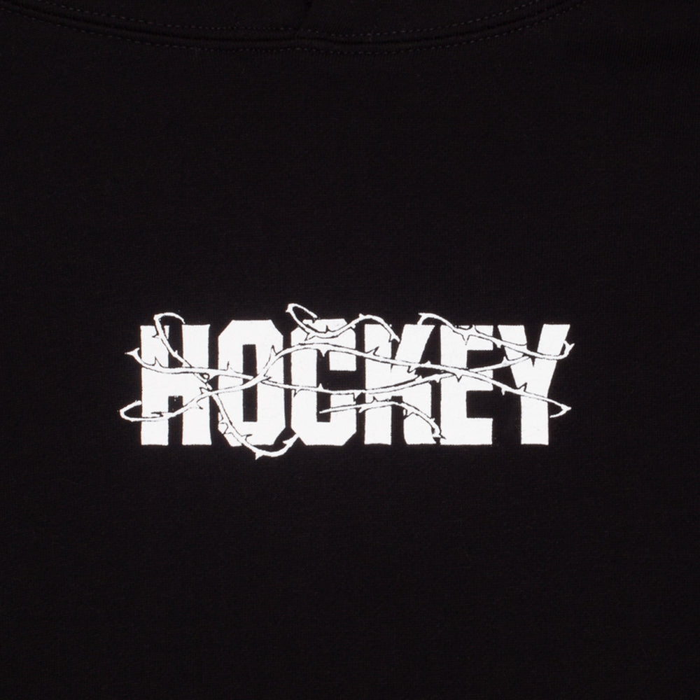 Hockey Skateboards Roses Black Pullover Hooded Sweatshirt Front Print