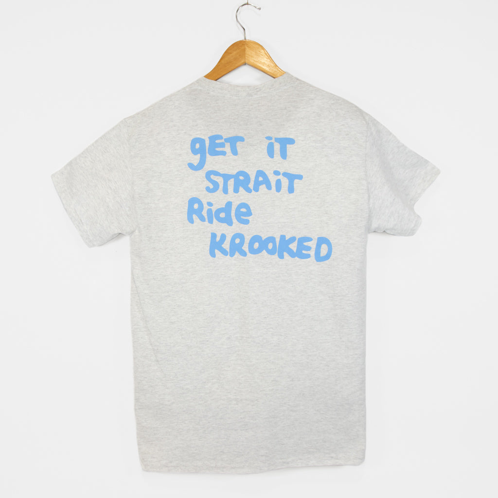 Krooked Skateboards Light Grey Strait Eyes T-Shirt