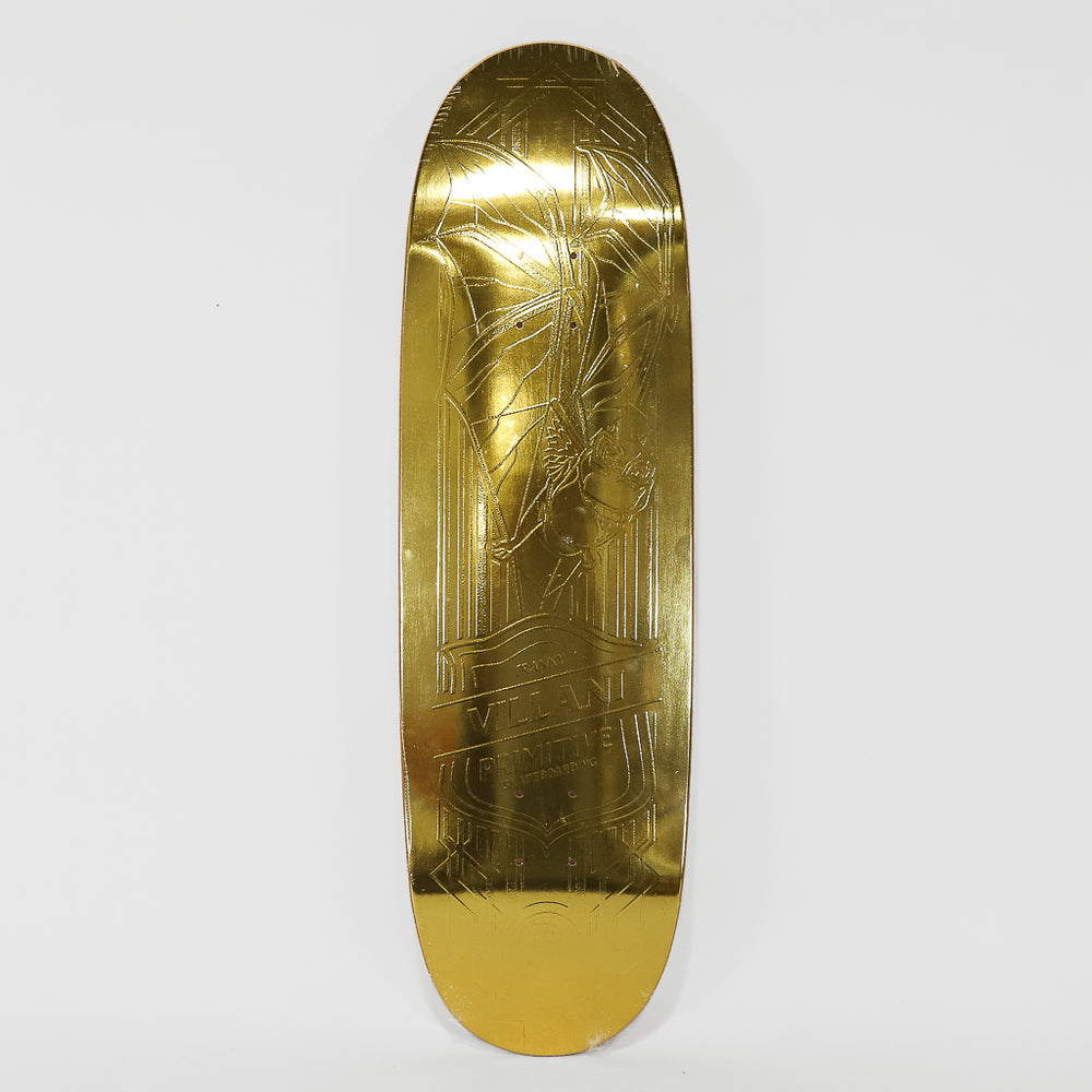 Primitive Skateboarding 9.125" Egg Shape Franky Villani Gold Bat Skateboard Deck