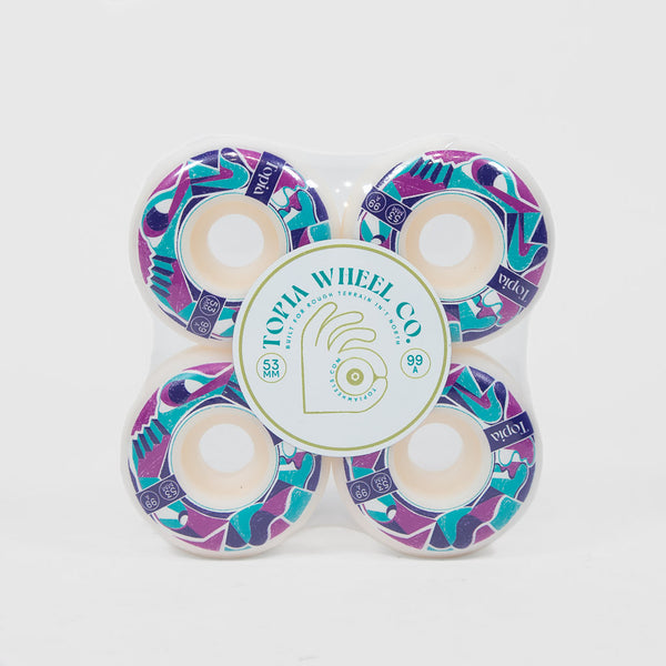 Topia Wheel Co. - 53mm (99a) Team Skateboard Wheels - White