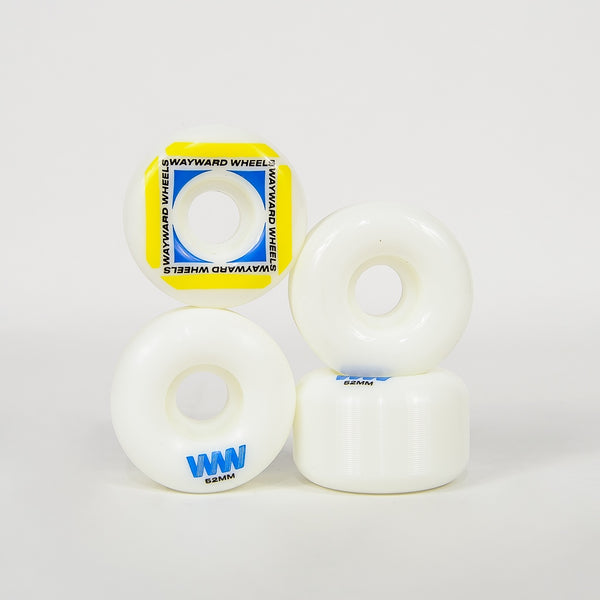 Wayward Wheels - 52mm (101a) H-Cut Waypoint Skateboard Wheels - White / Yellow