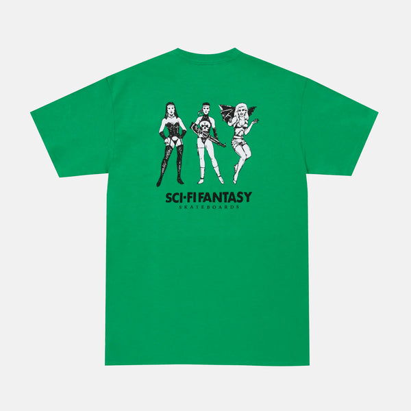 Sci-Fi Fantasy - Macho Girls T-Shirt - Kelly Green