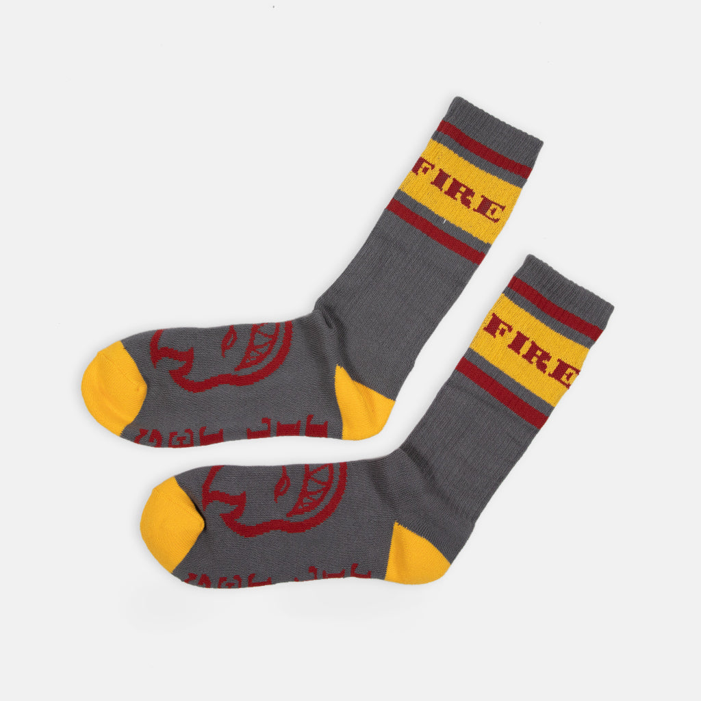 Spitfire - Classic '87 Bighead Socks - Charcoal / Gold / Dark Red