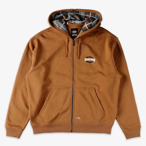 Dickies - Thrasher X Dickies Zip Hooded Sweatshirt - Brown Duck