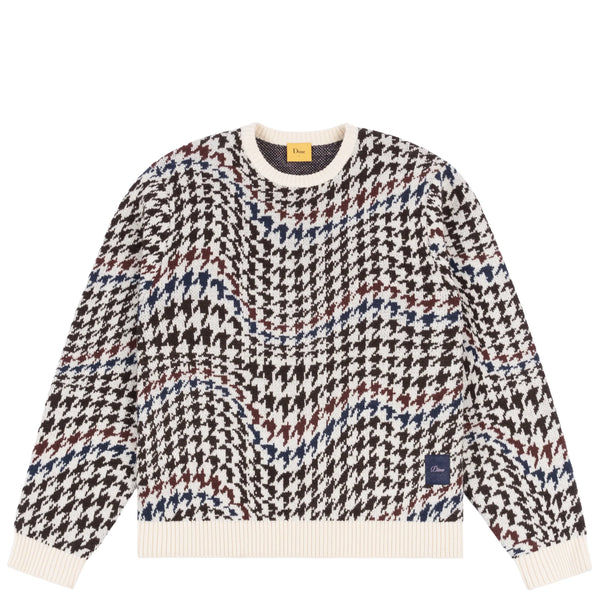 Dime MTL - Houndstooth Knitted Jumper - Cream / Multi