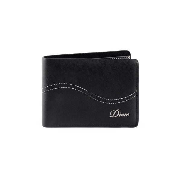 Dime MTL - Cursive Bi-Fold Wallet -Black Leather