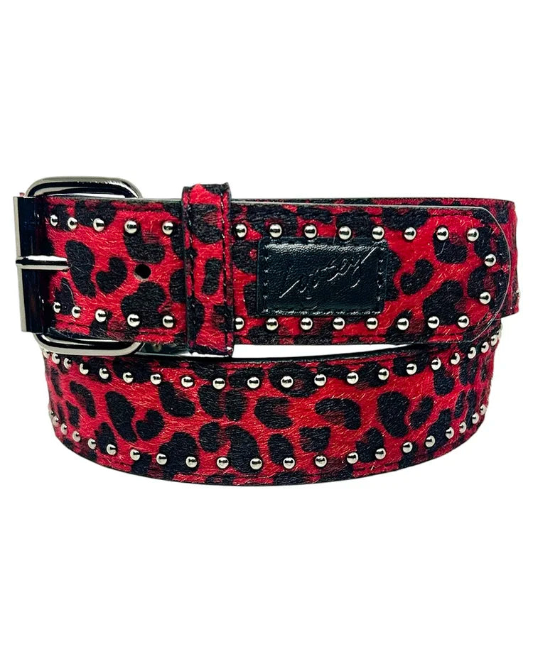Loosey - Cheetah Rivet Belt - Red