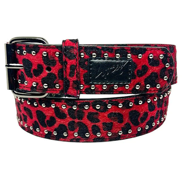 Loosey - Cheetah Rivet Belt - Red