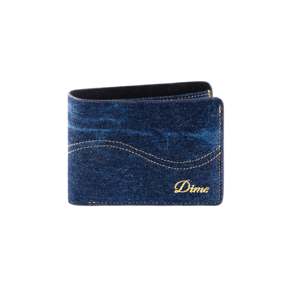 Dime MTL - Cursive Bi-Fold Wallet - Indigo Denim