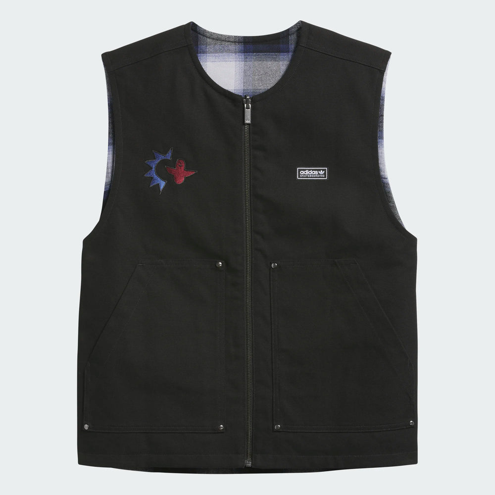 Adidas Skateboarding - Gonz Plaid Vest Jacket - Black