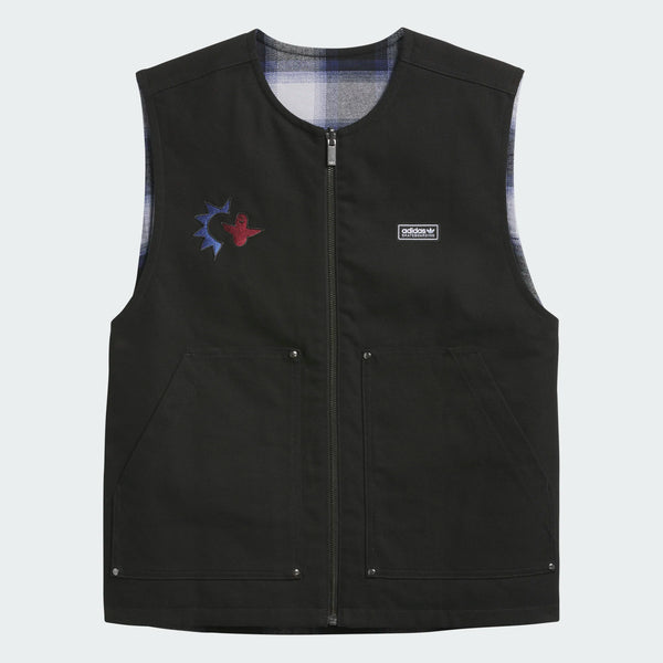 Adidas Skateboarding - Gonz Plaid Vest Jacket - Black