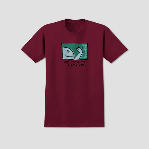 Krooked Skateboards - Call Me T-Shirt - Burgundy