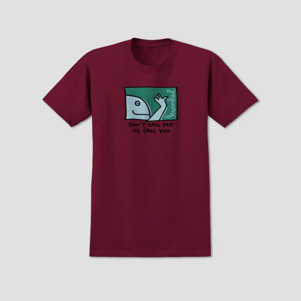 Krooked Skateboards - Call Me T-Shirt - Burgundy