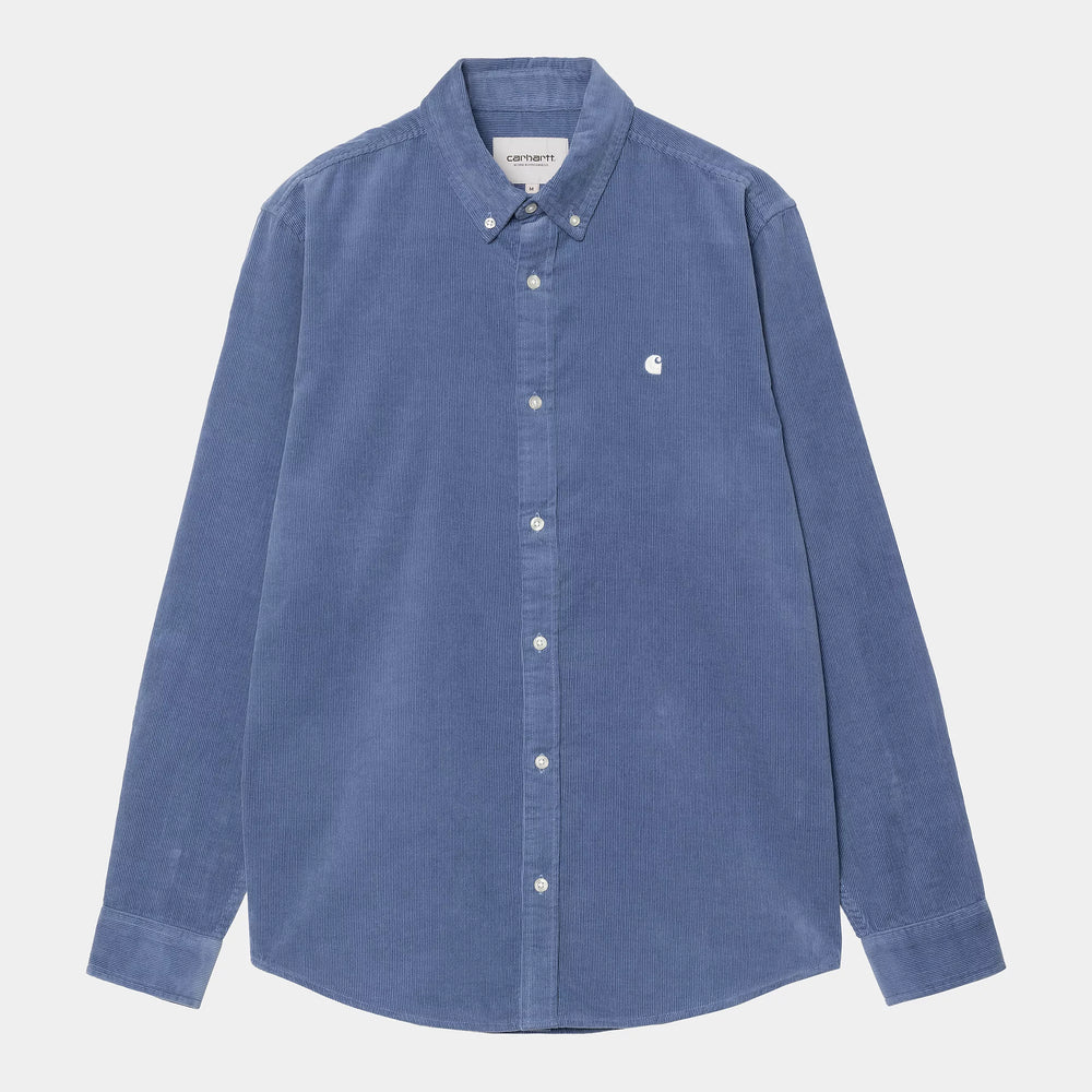 Carhartt WIP - Madison Fine Corduroy Longsleeve Shirt - Blue Iris / Wax