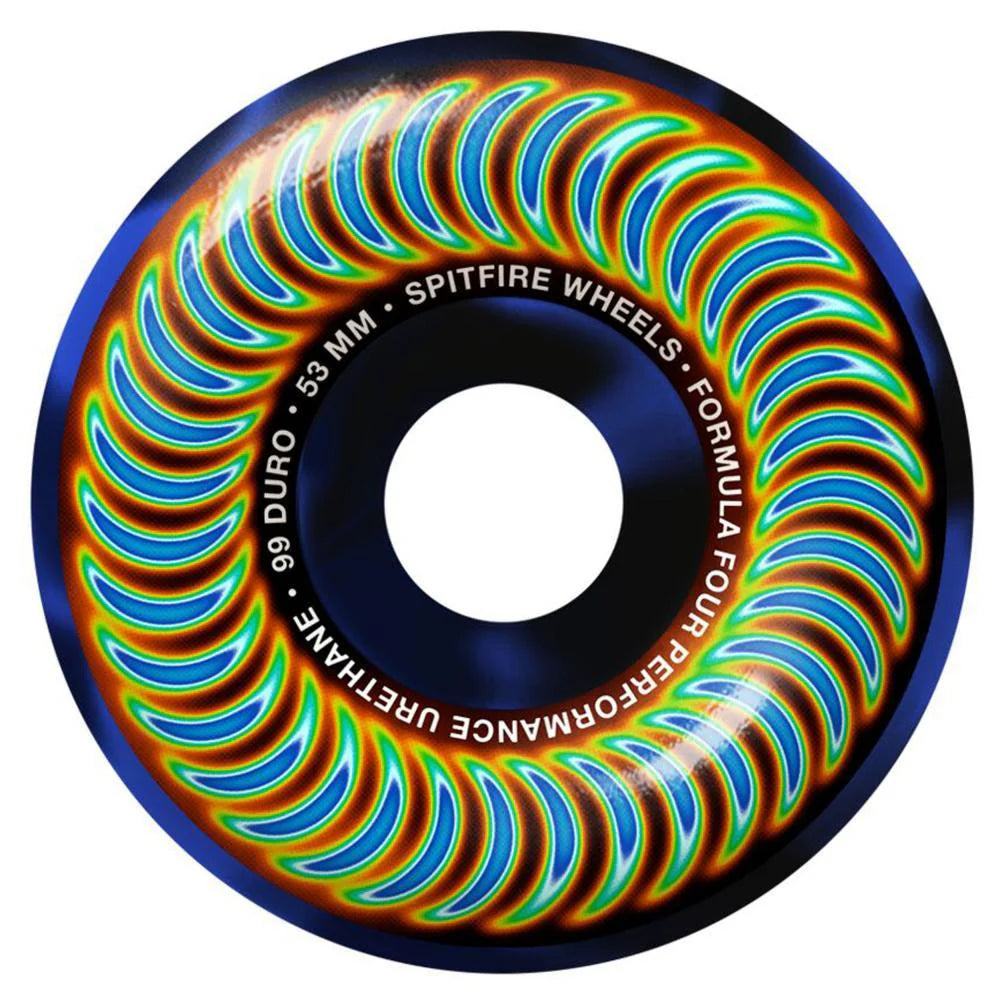 Spitfire - 53mm (99a) Formula Four Radioactive Big Head Skateboard Wheels - Black / Blue