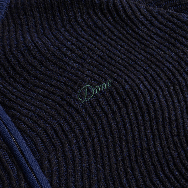 Dime MTL - Double Zipper Knitted Jumper - Navy