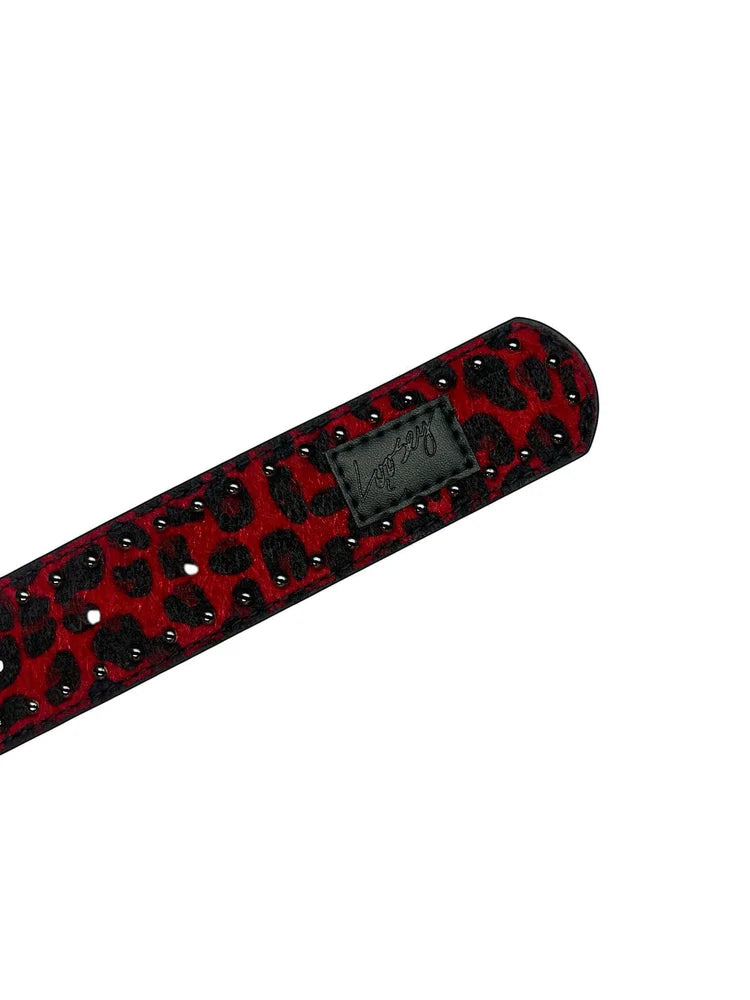 Loosey - Cheetah Rivet Belt - Red