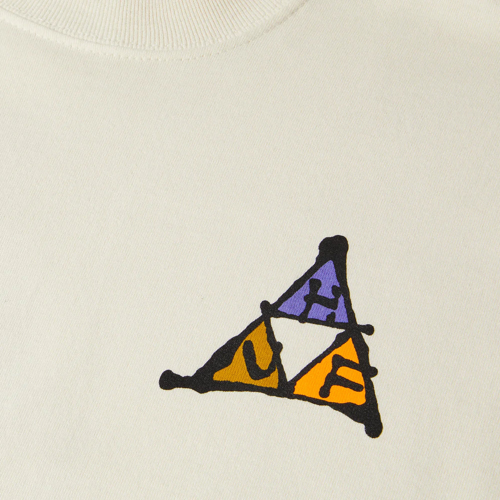 Huf No-Fi Triple Triangle Bone White T-Shirt Front Print