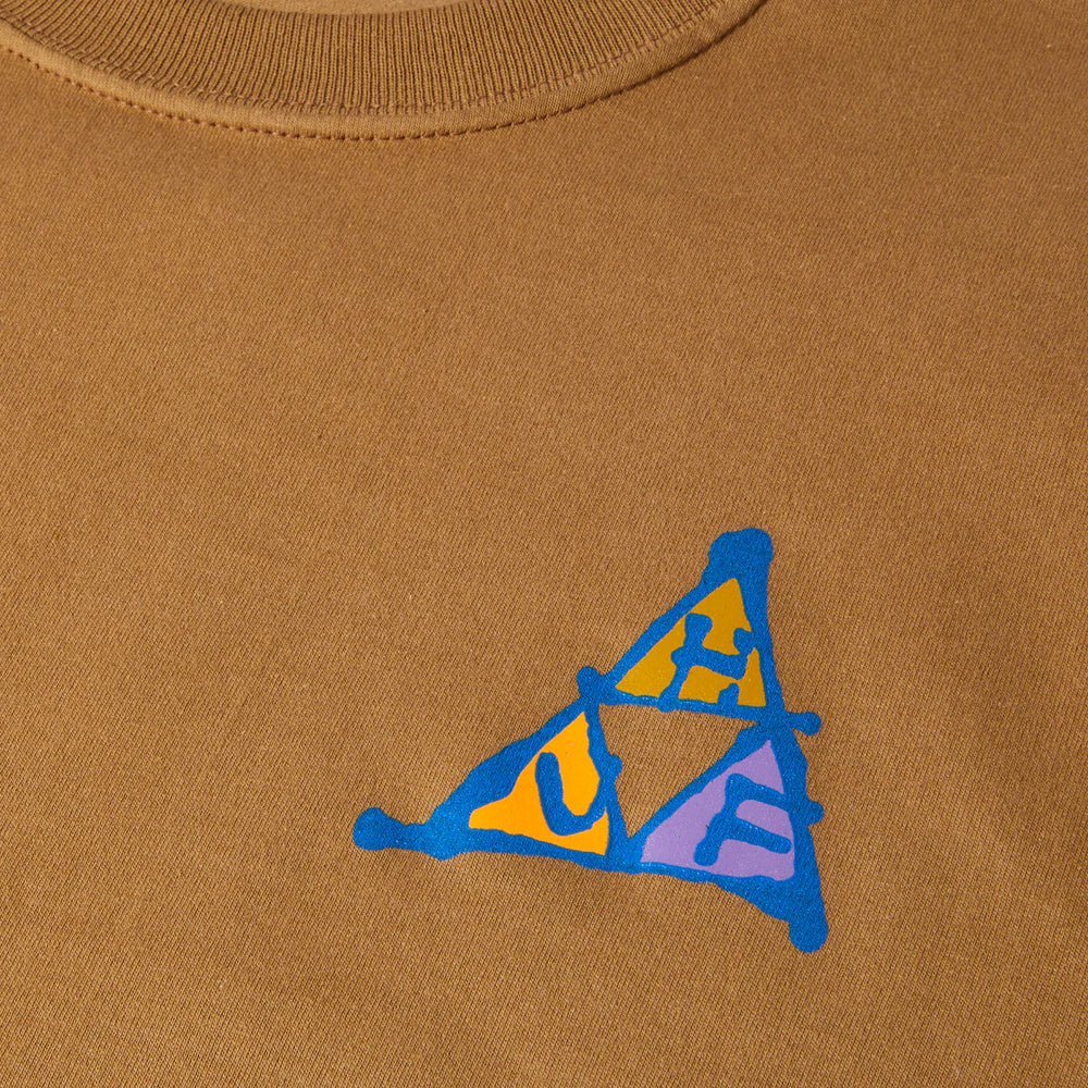 Huf  No-Fi Triple Triangle Camel Brown T-Shirt Front Print