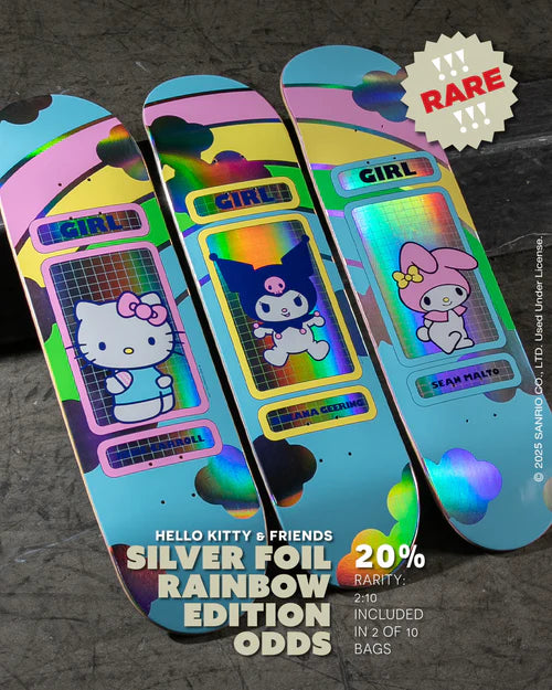 Girl Skateboards - 8.0" Breanna Geering Hello Kitty Rainbow Skateboard Deck