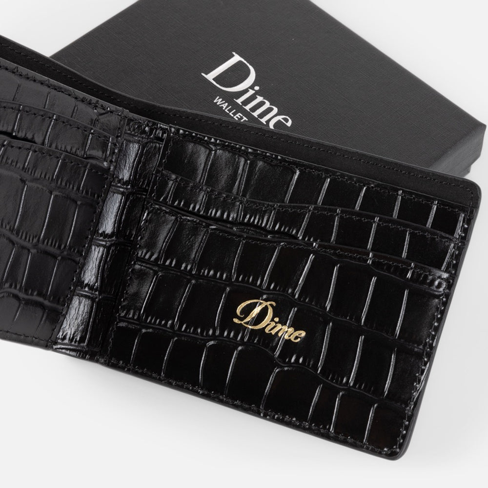 Dime MTL - Croc Bi-Fold Wallet - Black