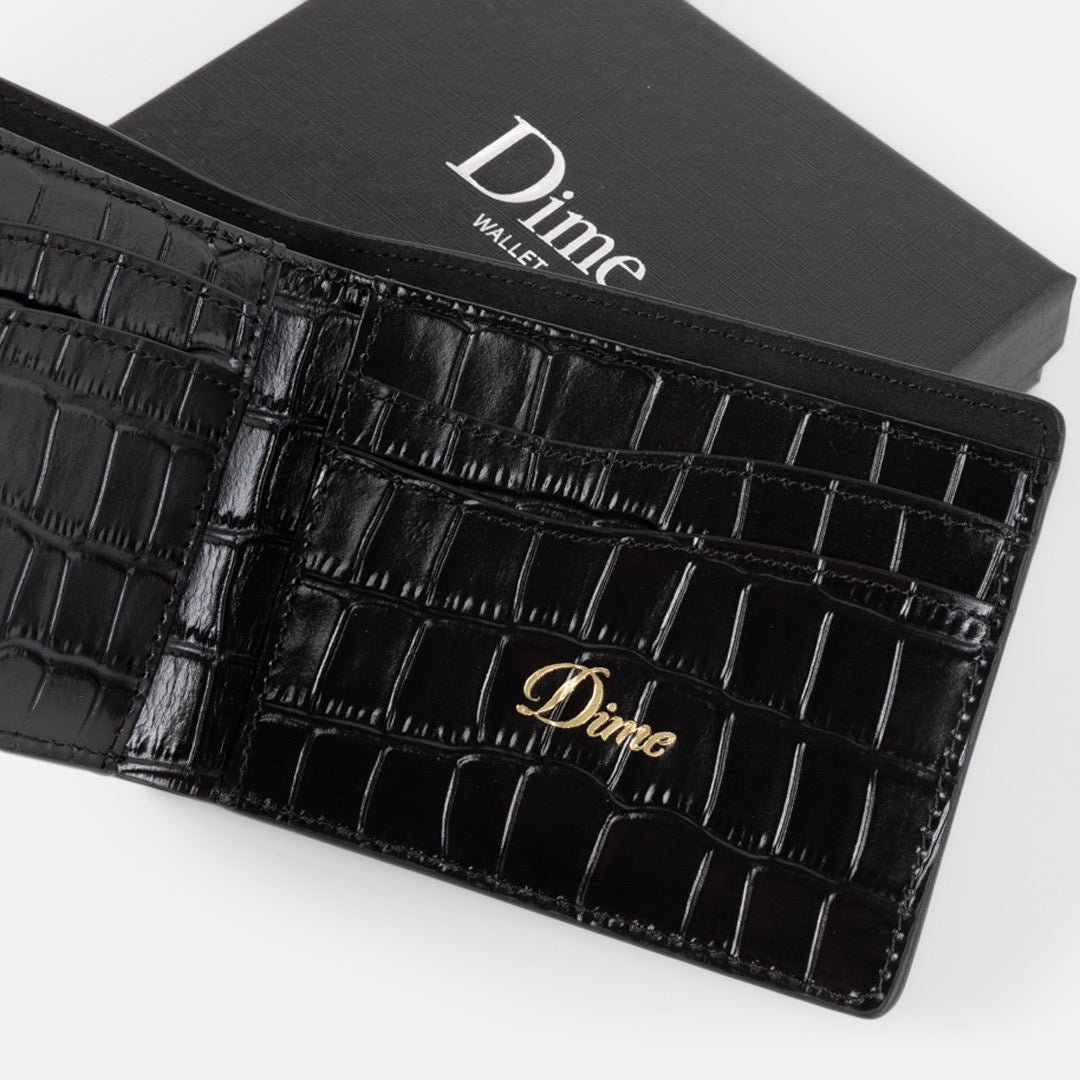 Dime MTL - Croc Bi-Fold Wallet - Black