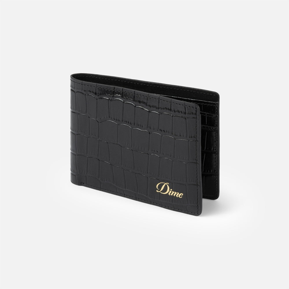 Dime MTL - Croc Bi-Fold Wallet - Black