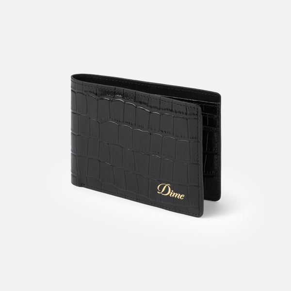 Dime MTL - Croc Bi-Fold Wallet - Black