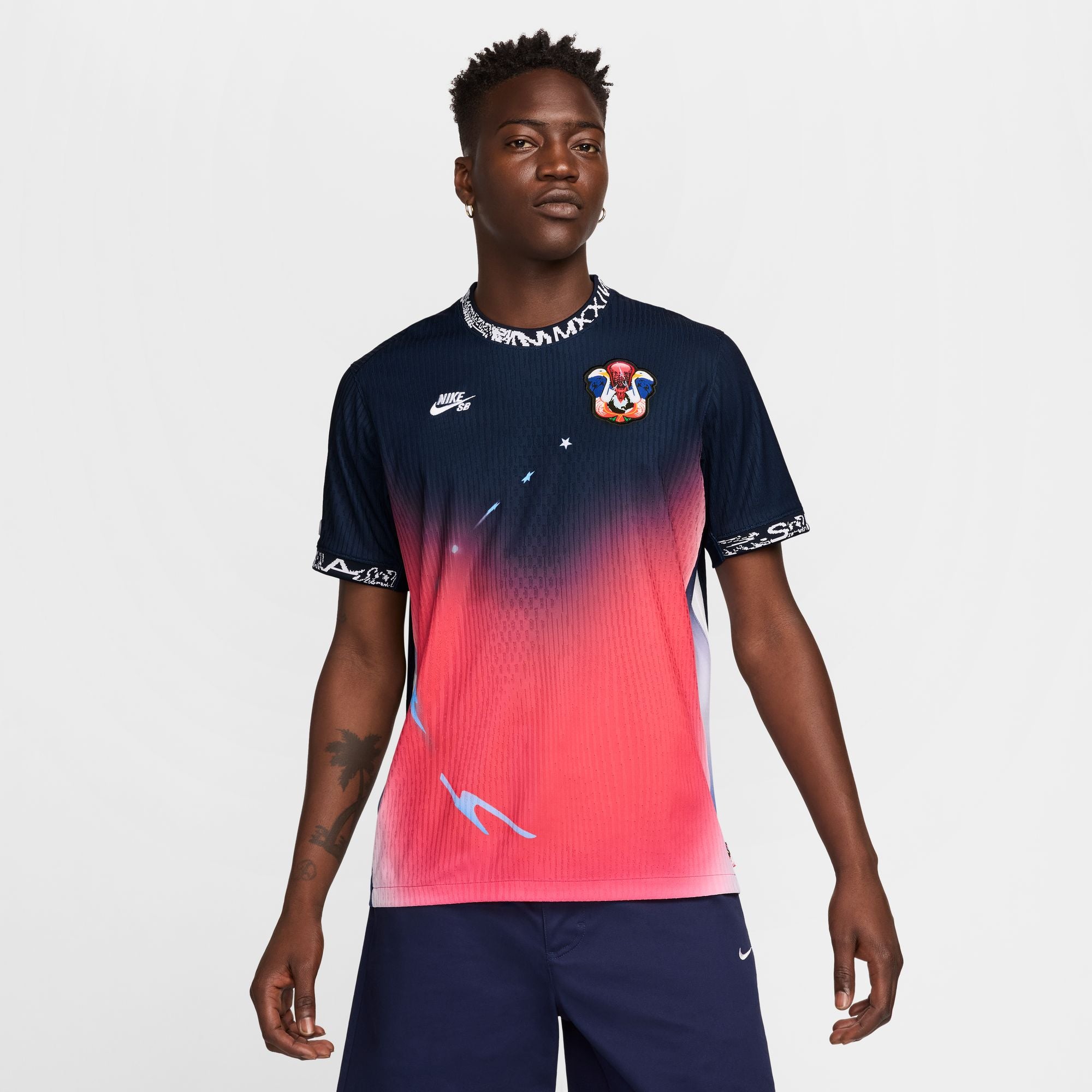 Nike SB - USA Short Sleeve Skate Jersey - Obsidian / Bright Crimson / White