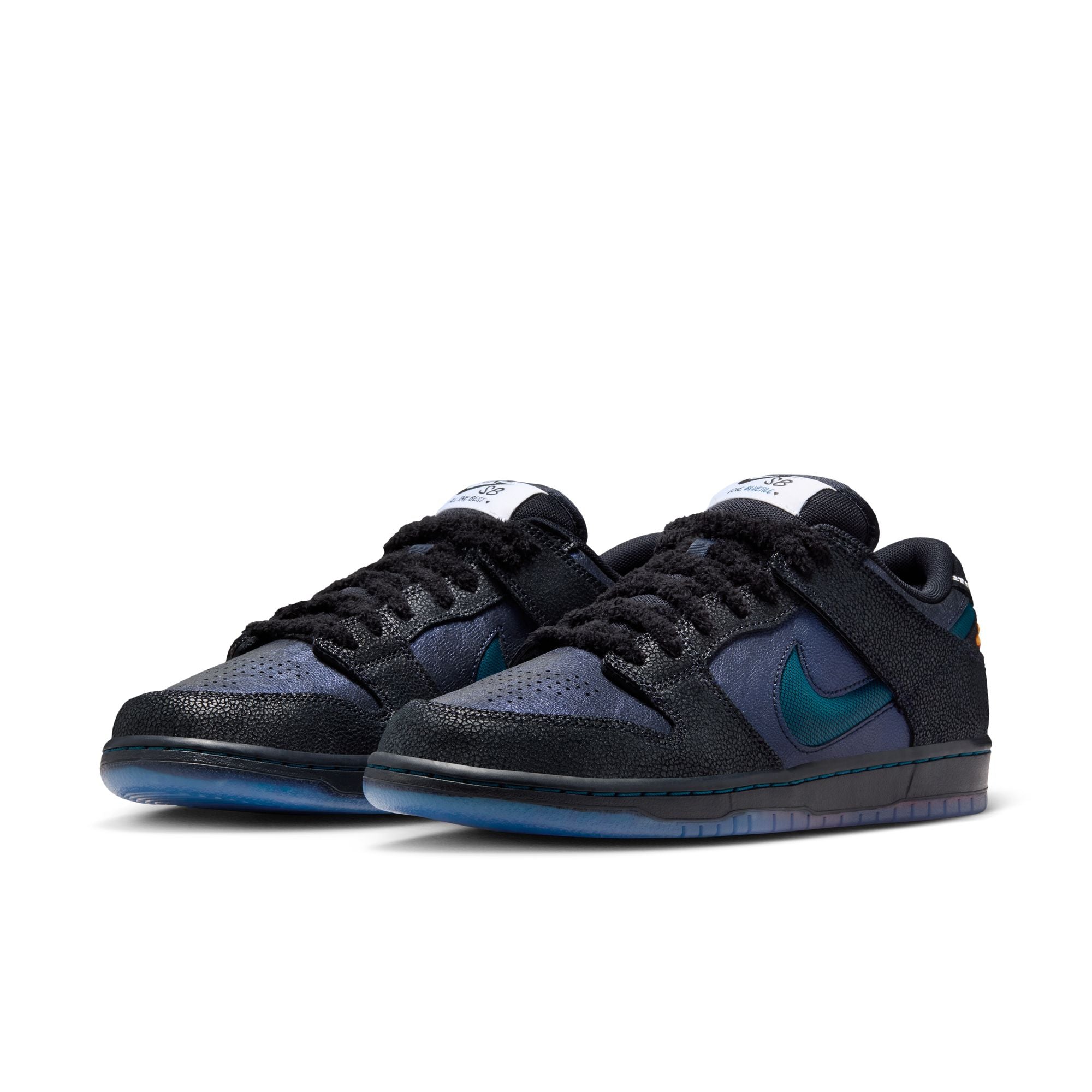 Nike SB - Bluetile Dunk Low Pro  Shoes - Black / Marina - White - Campfire Orange