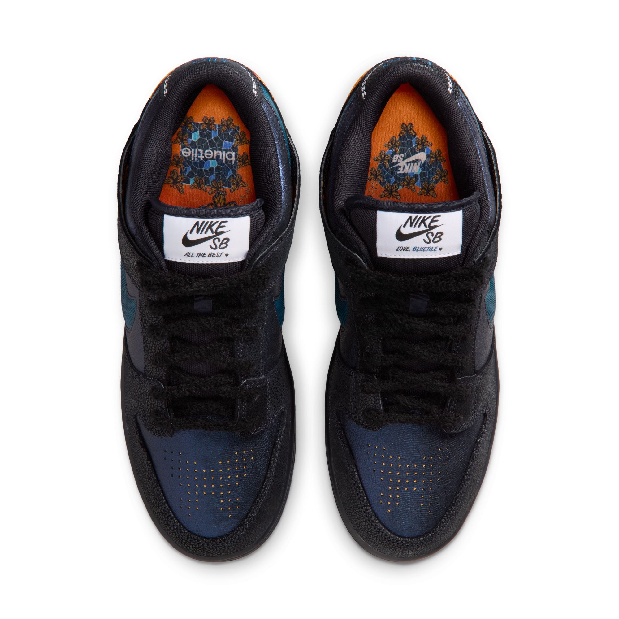 Nike SB - Bluetile Dunk Low Pro  Shoes - Black / Marina - White - Campfire Orange