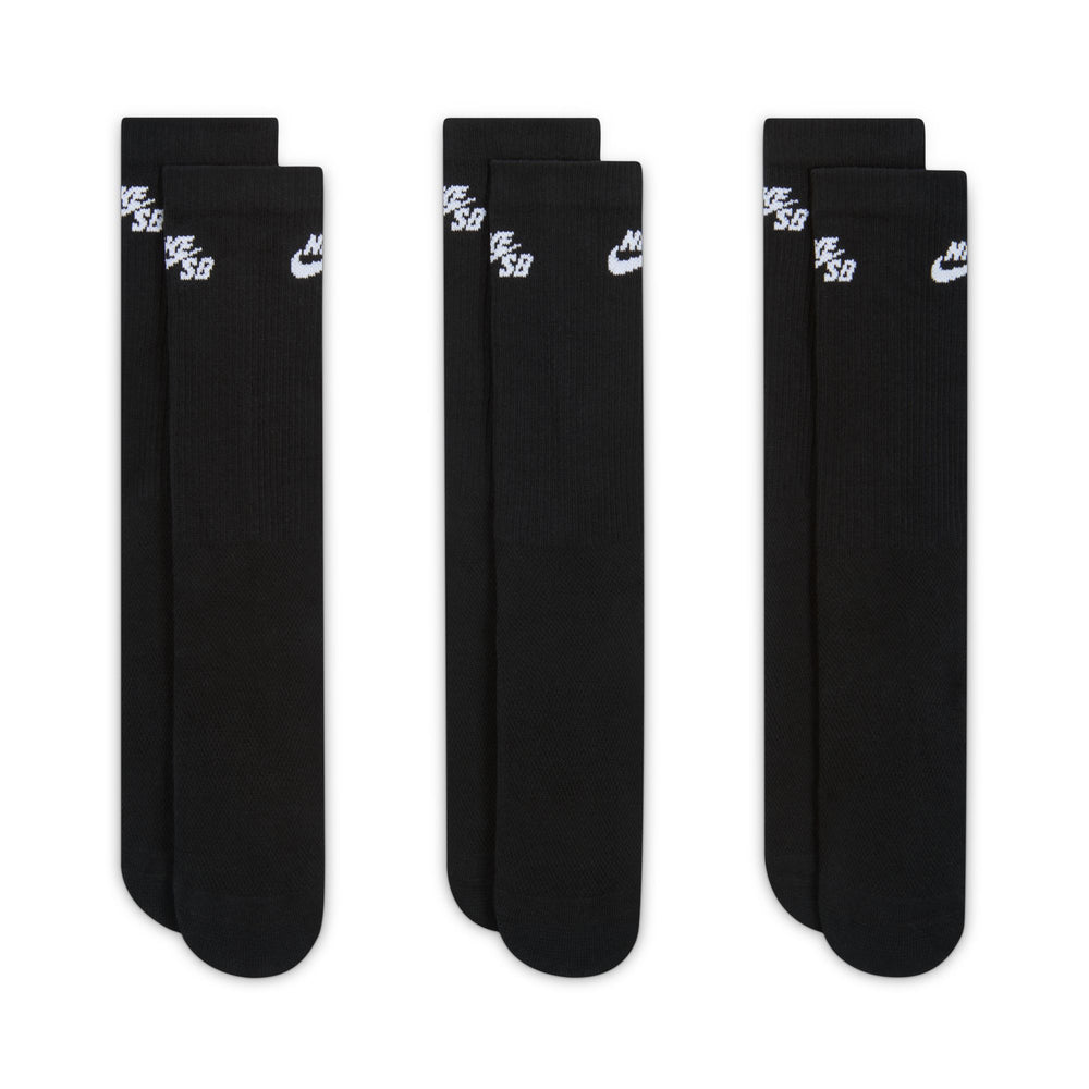 Nike SB - Everyday Elevated Cushioned Socks (3 Pack) - Black