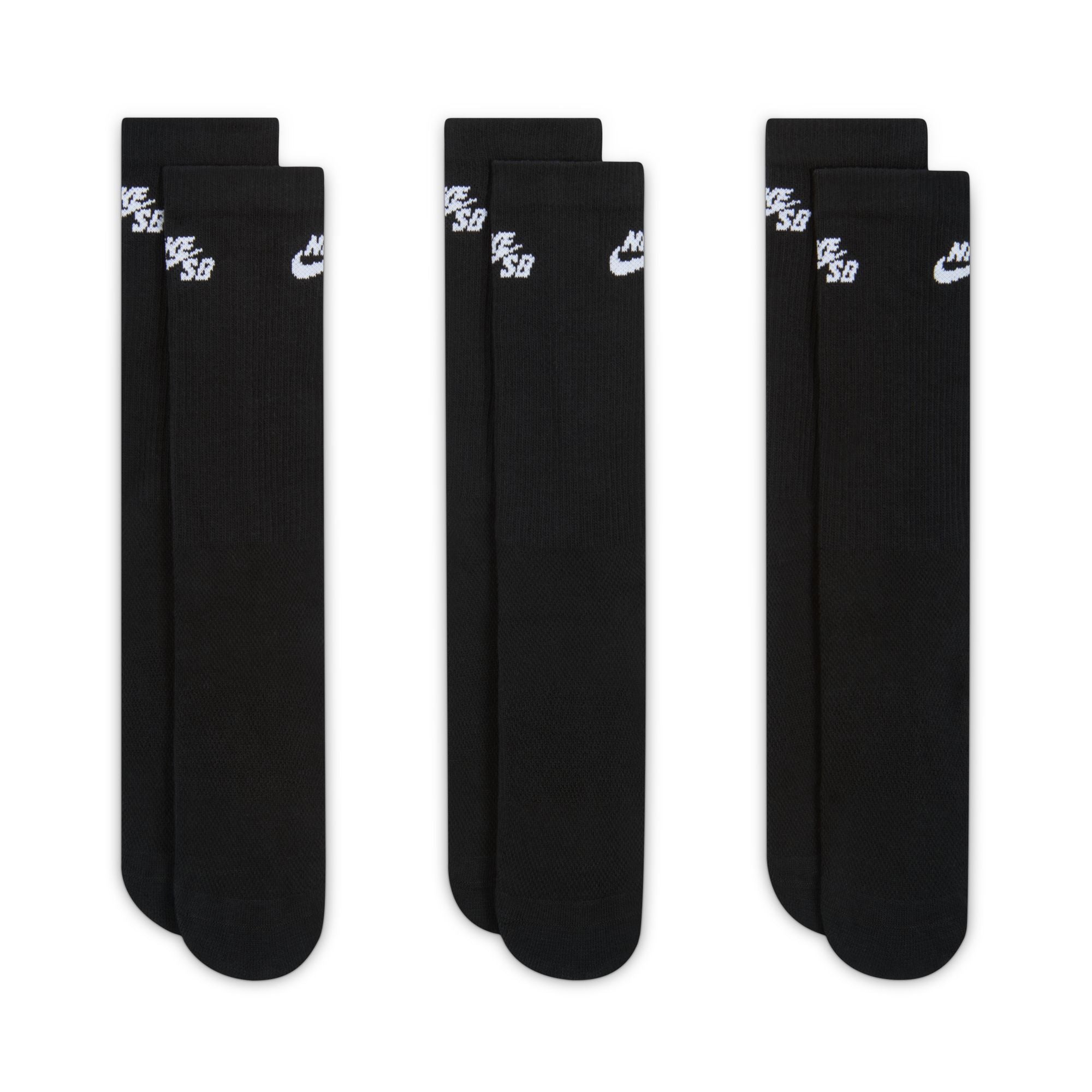 Nike SB - Everyday Elevated Cushioned Socks (3 Pack) - Black