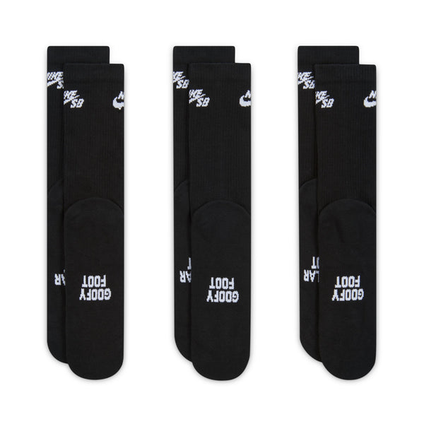 Nike SB - Everyday Elevated Cushioned Socks (3 Pack) - Black