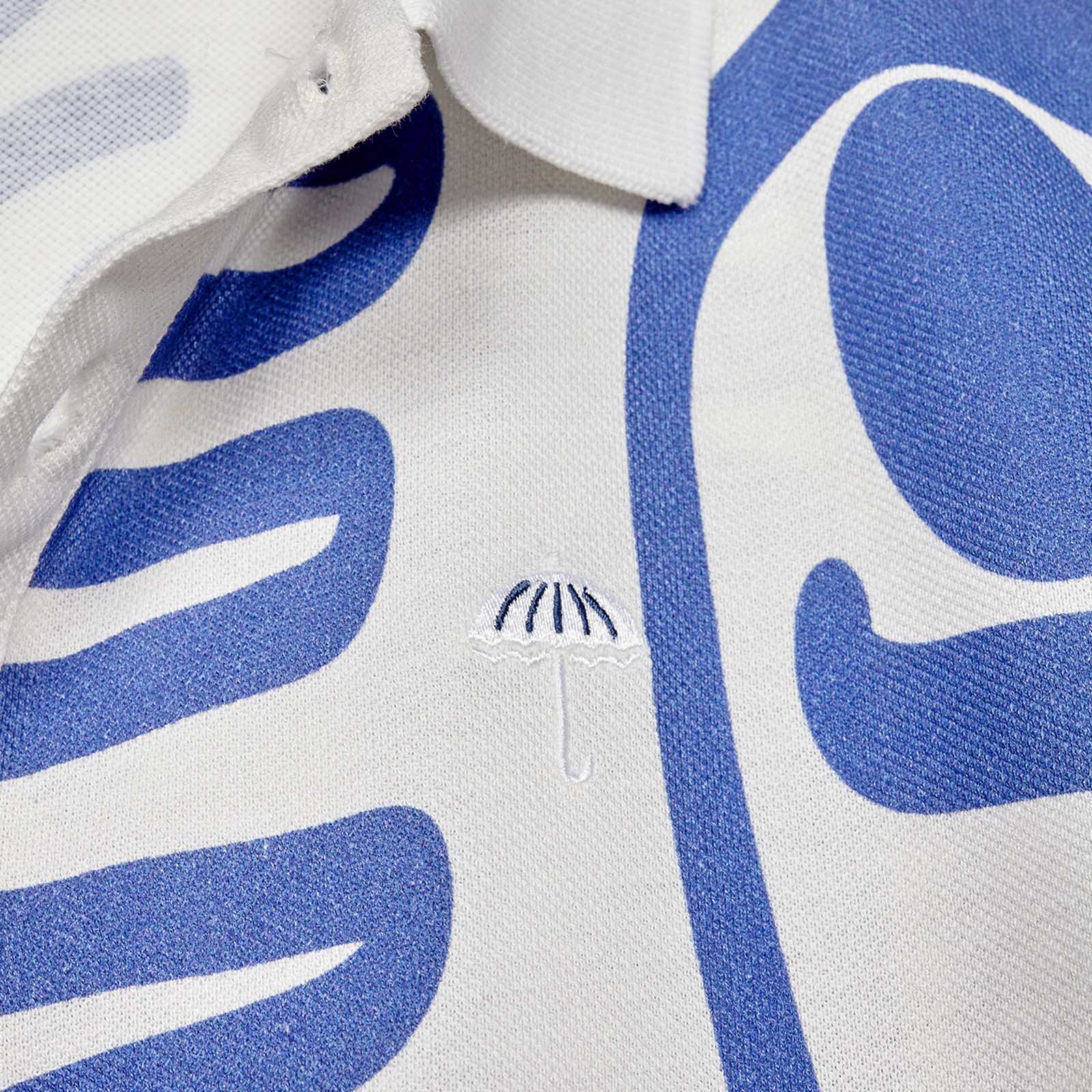 Helas - Abstract Pique Polo Shirt - White / Blue