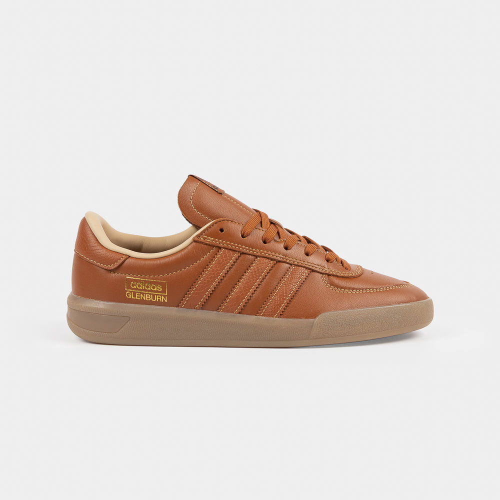 Adidas Skateboarding Dusky Bronze Premium Brown Leather Glenburn Skate Shoes