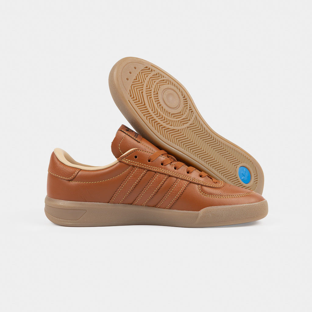 Adidas Skateboarding Dusky Bronze Premium Brown Leather Glenburn Skate Shoes
