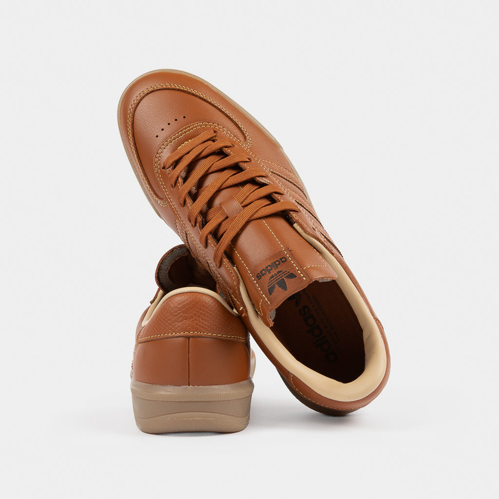 Adidas Skateboarding Dusky Bronze Premium Brown Leather Glenburn Skate Shoes