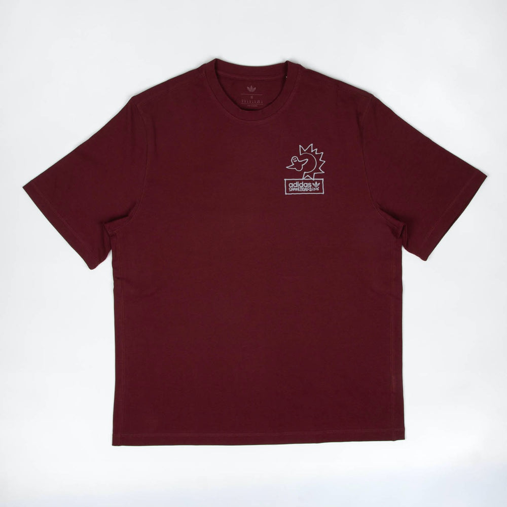 Adidas Skateboarding - Mark Gonzales Not Amused T-Shirt - Shadow Red / Halo Silver
