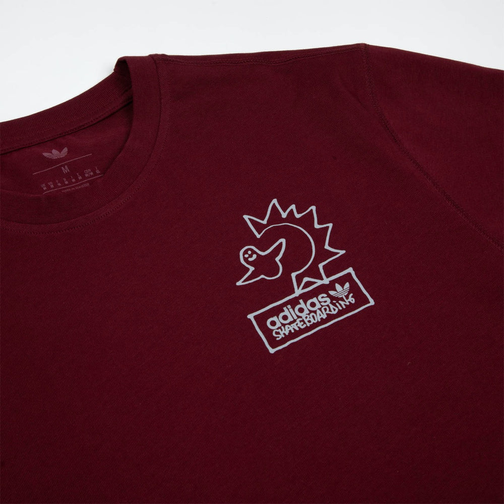 Adidas Skateboarding - Mark Gonzales Not Amused T-Shirt - Shadow Red / Halo Silver
