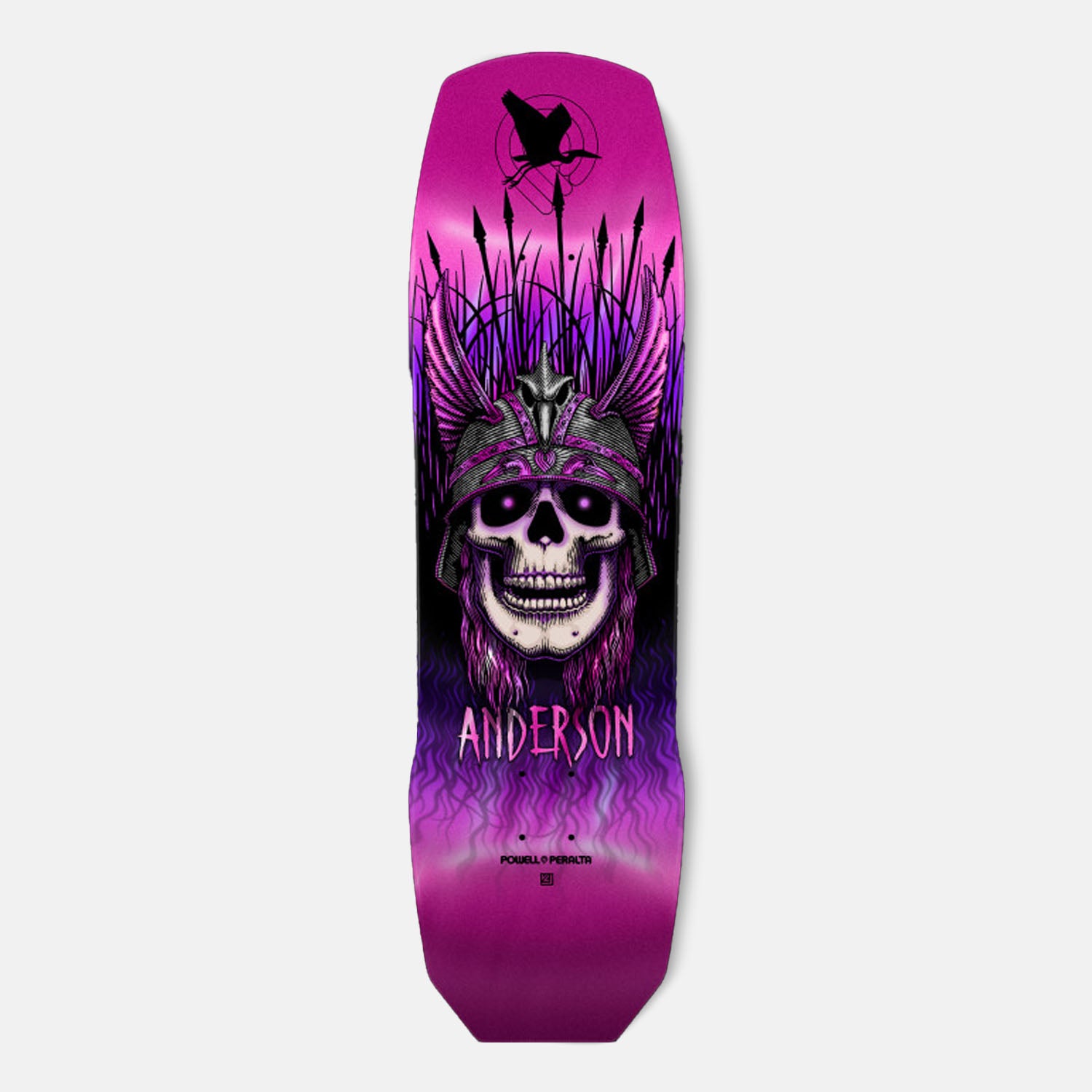 Powell Peralta - 9.13" Andy Anderson Heron Skull Skateboard Deck - Pink