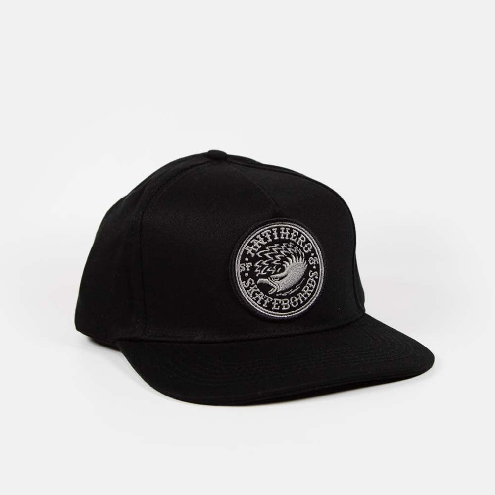 Anti Hero Skateboards - Eagle Round Snapback Cap - Black / Charcoal